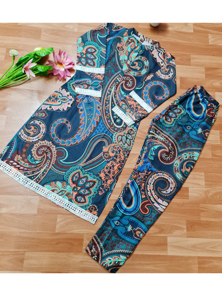 Multicolor Printed Co-Ord Set - Set Of 2