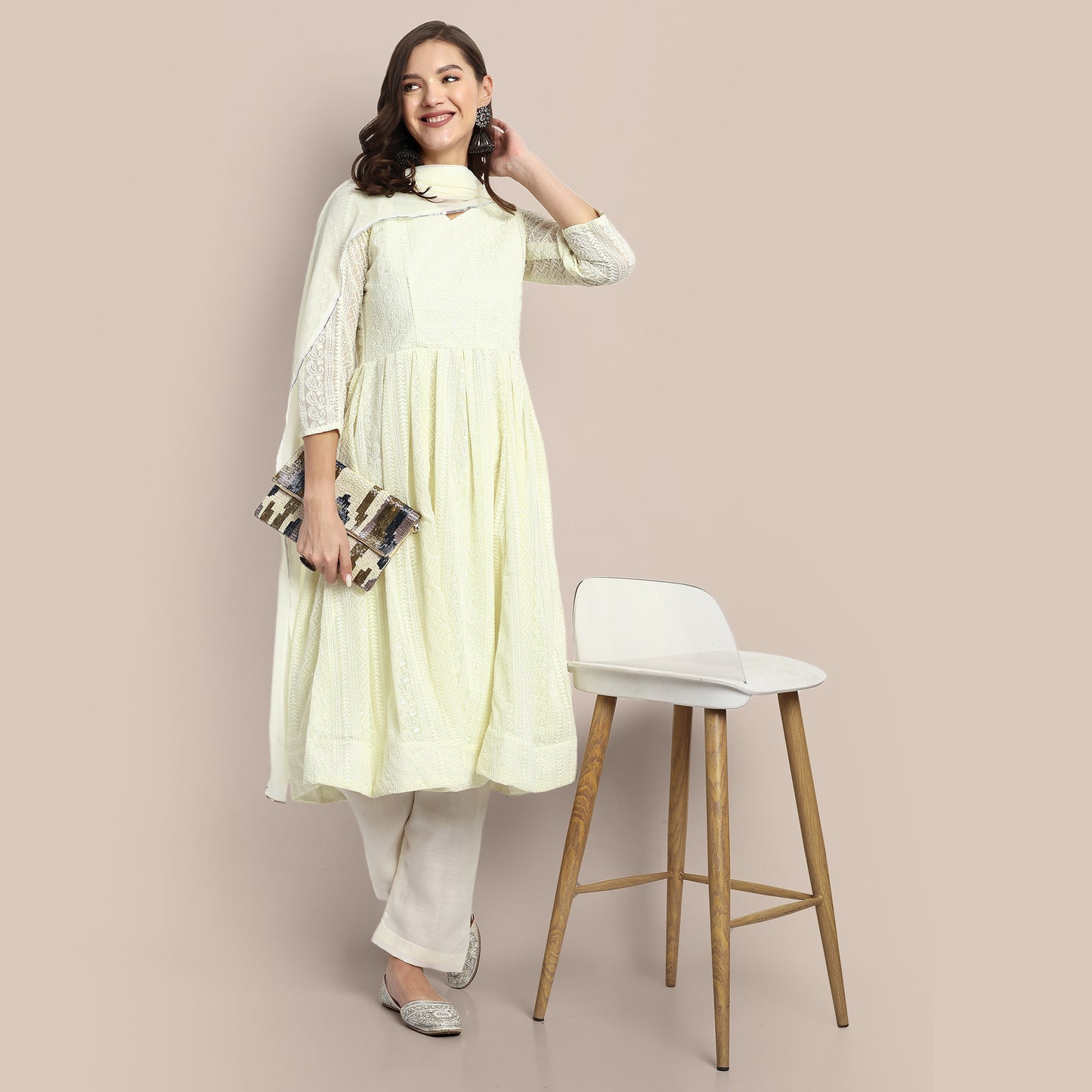 A-Line Sweetheart Neck Kurta