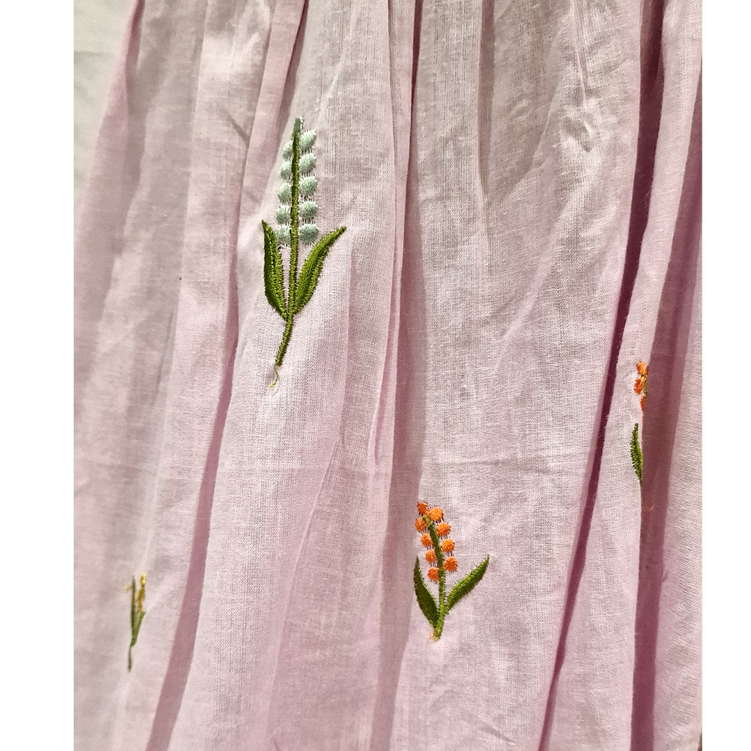 Blush Bloom – Light Pink Padded Halter Top with Floral Embroidery