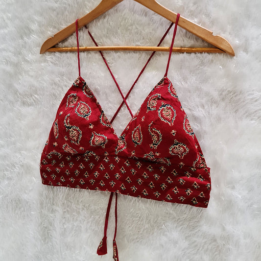 Maroon Pure Cotton Bralette Top