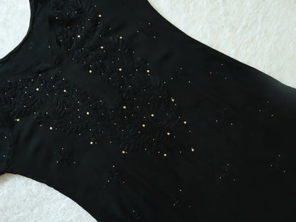 Vibrant Black Rayon Chikankari Kurti