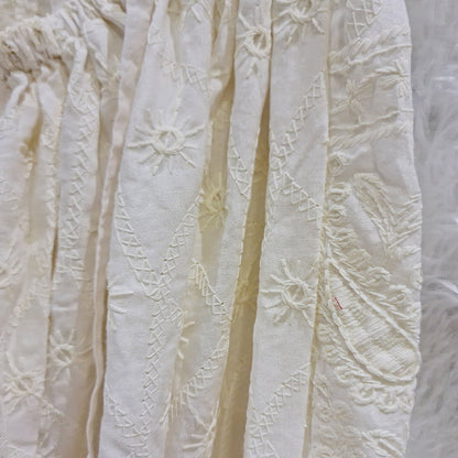Cream Chikan Halter Neck Cotton Removable Padded Top