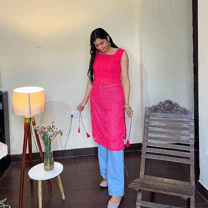 Bodyfit Side Tassel Long Kurti