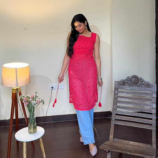 Bodyfit Side Tassel Long Kurti
