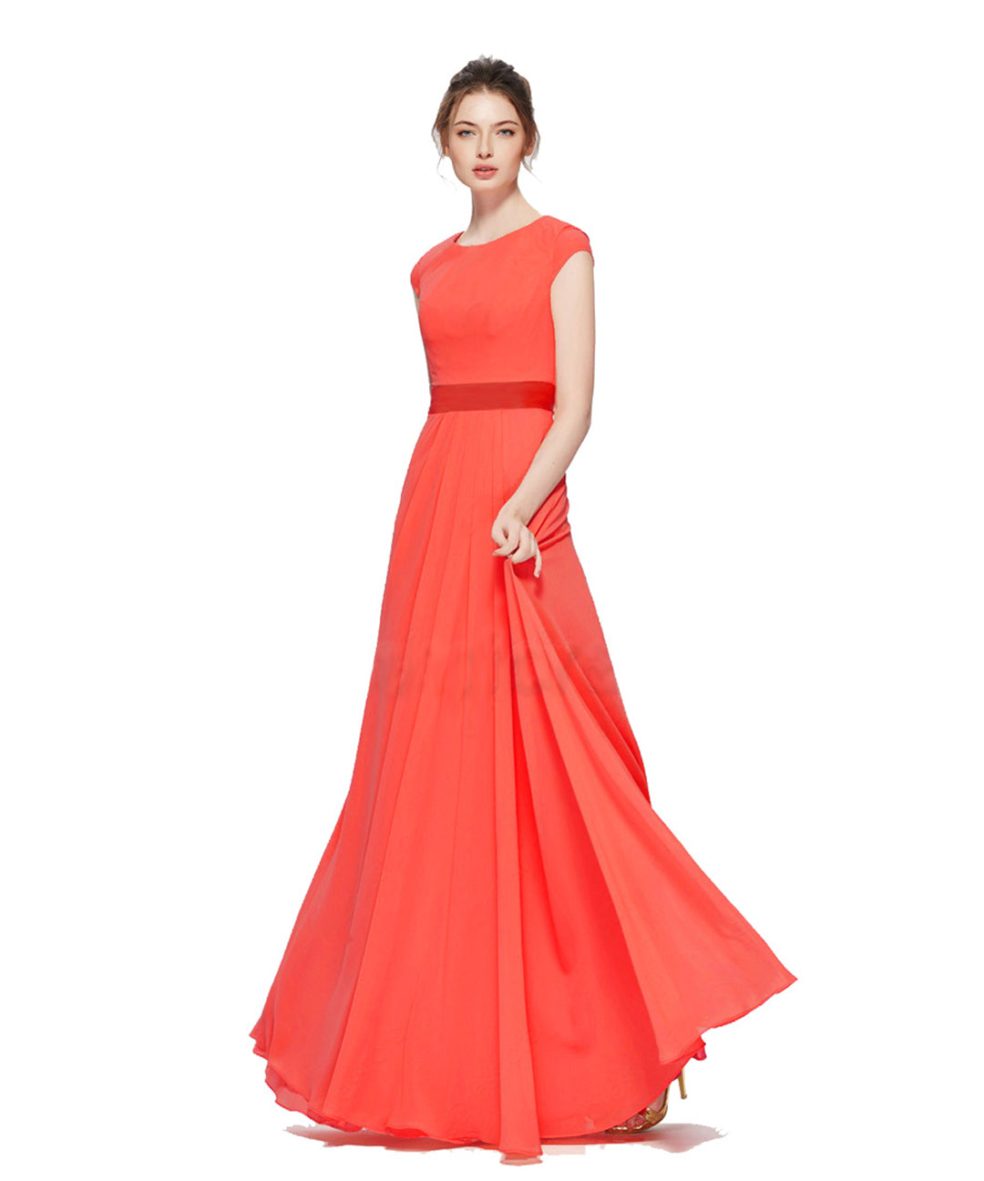 Designer faux georgette floor-length gown with a 10-meter flare, epitomizing elegant style and grace