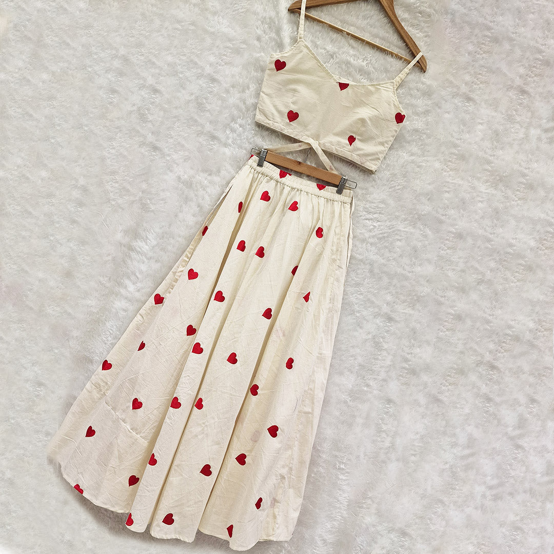 Heart Embrodiered Ready To Wear Lahenga Choli