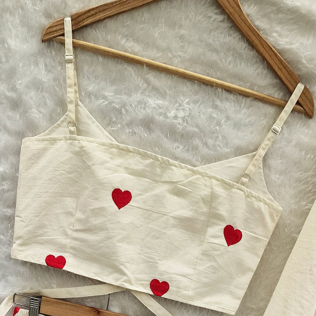 Heart Embrodiered Ready To Wear Lahenga Choli