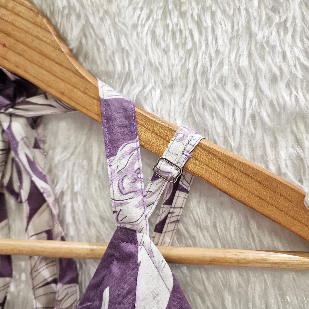 Lavender Flower Halter Neck Cotton Removable Padded Top