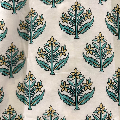 Biege Cotton printed Shirt & Green Chikan Bra Combo