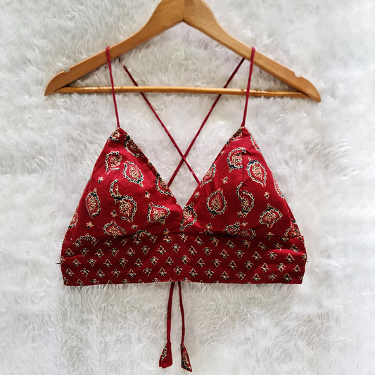 Maroon Pure Cotton Bralette Top
